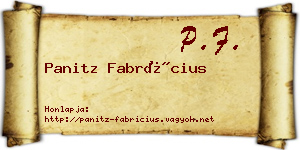 Panitz Fabrícius névjegykártya